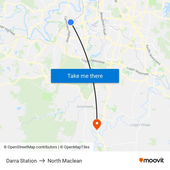 Darra Station to North Maclean map