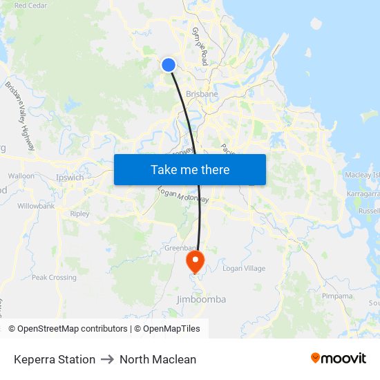 Keperra Station to North Maclean map