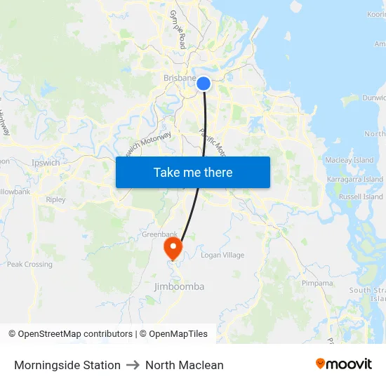 Morningside Station to North Maclean map