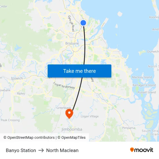 Banyo Station to North Maclean map