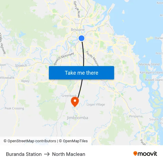 Buranda Station to North Maclean map