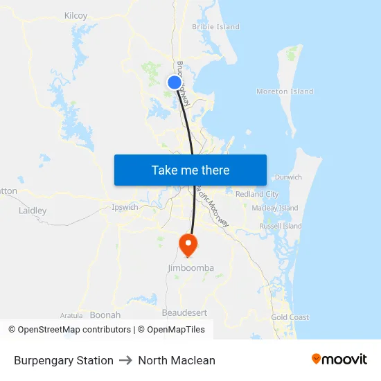 Burpengary Station to North Maclean map