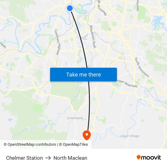 Chelmer Station to North Maclean map