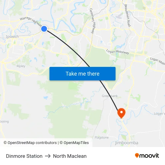 Dinmore Station to North Maclean map