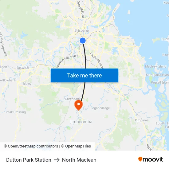 Dutton Park Station to North Maclean map