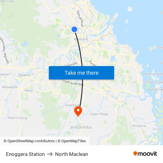 Enoggera Station to North Maclean map