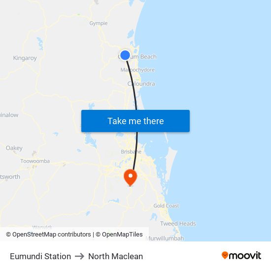 Eumundi Station to North Maclean map