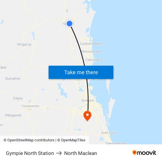 Gympie North Station to North Maclean map