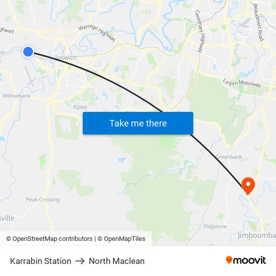 Karrabin Station to North Maclean map