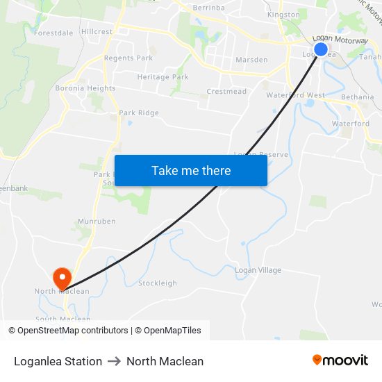 Loganlea Station to North Maclean map
