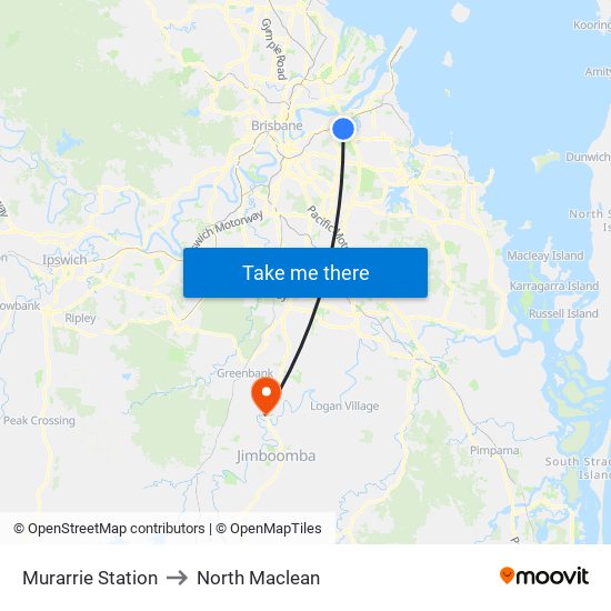 Murarrie Station to North Maclean map