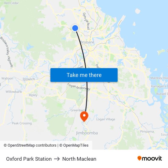 Oxford Park Station to North Maclean map