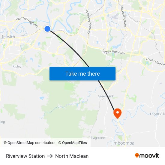 Riverview Station to North Maclean map