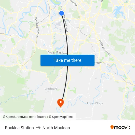 Rocklea Station to North Maclean map