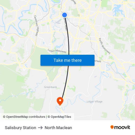 Salisbury Station to North Maclean map