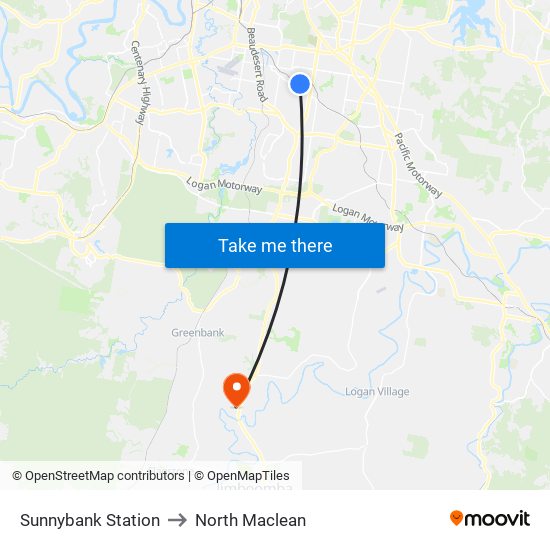 Sunnybank Station to North Maclean map