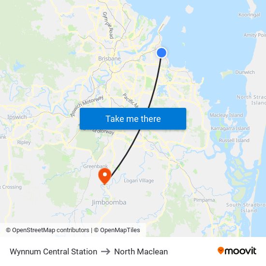 Wynnum Central Station to North Maclean map