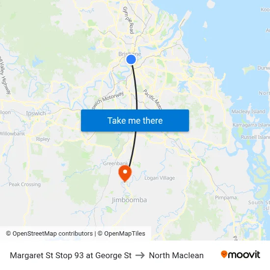 Margaret St Stop 93 at George St to North Maclean map