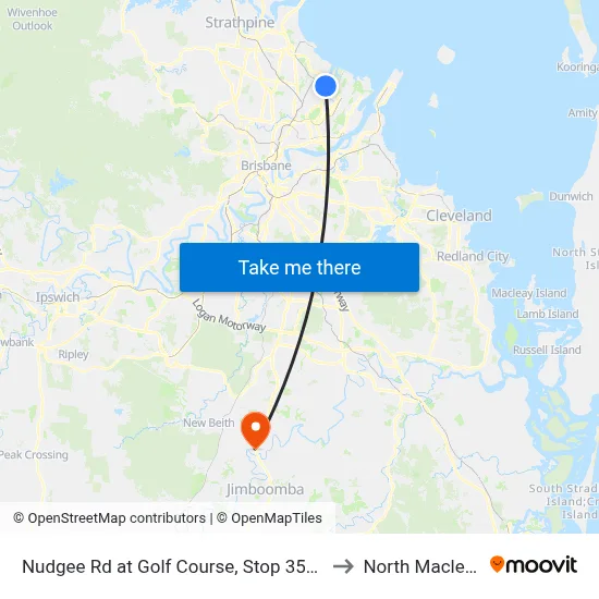Nudgee Rd at Golf Course, Stop 35/32 to North Maclean map
