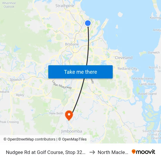 Nudgee Rd at Golf Course, Stop 32/35 to North Maclean map