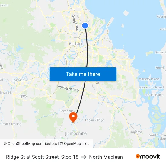 Ridge St at Scott Street, Stop 18 to North Maclean map
