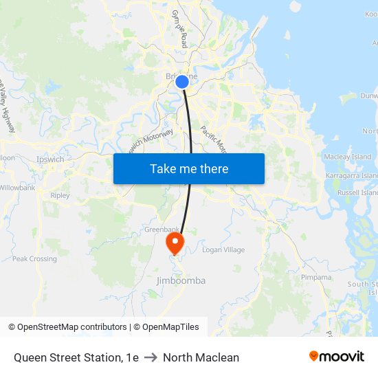 Queen Street Station, 1e to North Maclean map