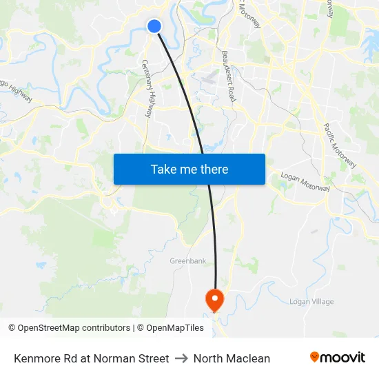 Kenmore Rd at Norman Street to North Maclean map