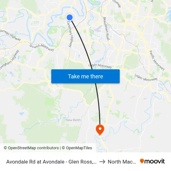 Avondale Rd at Avondale - Glen Ross, Stop 61 to North Maclean map