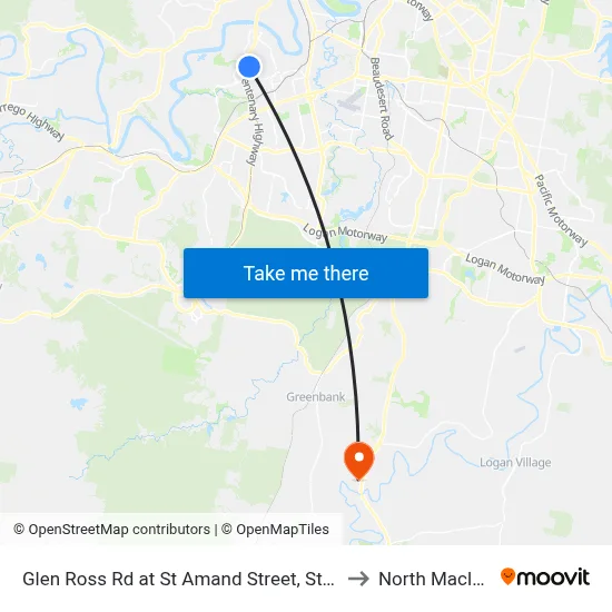 Glen Ross Rd at St Amand Street, Stop 53 to North Maclean map