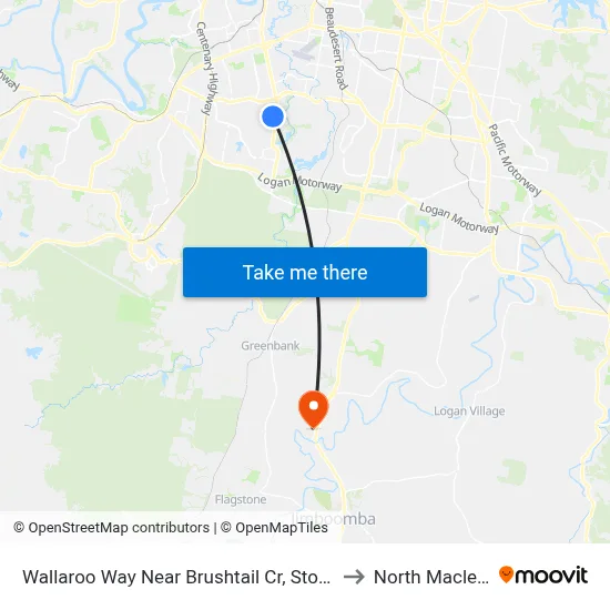 Wallaroo Way Near Brushtail Cr, Stop 61 to North Maclean map