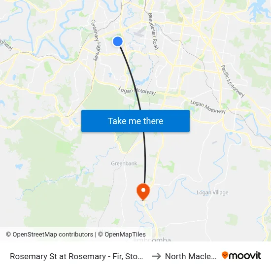 Rosemary St at Rosemary - Fir, Stop 73 to North Maclean map