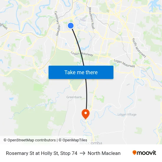 Rosemary St at Holly St, Stop 74 to North Maclean map