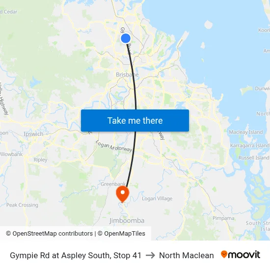 Gympie Rd at Aspley South, Stop 41 to North Maclean map