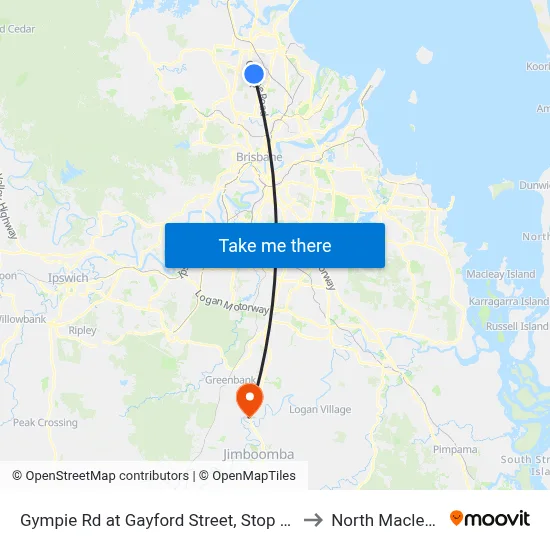 Gympie Rd at Gayford Street, Stop 44 to North Maclean map