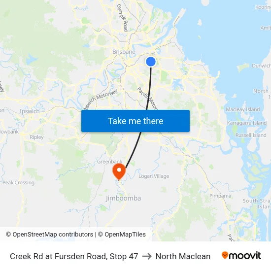 Creek Rd at Fursden Road, Stop 47 to North Maclean map