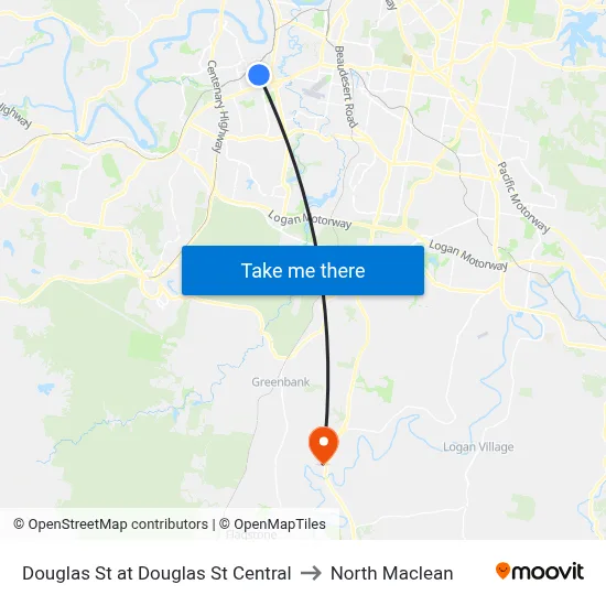 Douglas St at Douglas St Central to North Maclean map