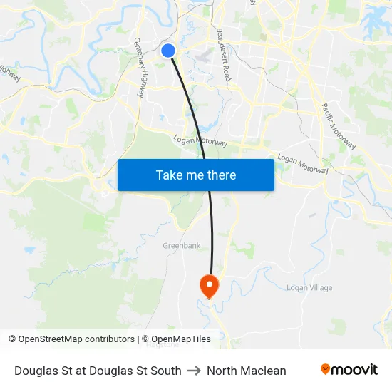 Douglas St at Douglas St South to North Maclean map
