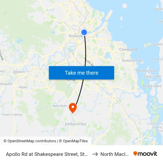 Apollo Rd at Shakespeare Street, Stop 39 to North Maclean map