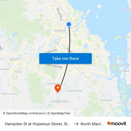 Hampden St at Hopetoun Street, Stop 30 to North Maclean map