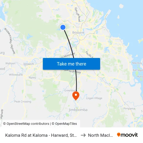 Kaloma Rd at Kaloma - Harward, Stop 38 to North Maclean map