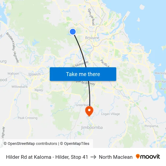 Hilder Rd at Kaloma - Hilder, Stop 41 to North Maclean map