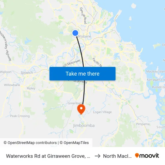 Waterworks Rd at Girraween Grove, Stop 21 to North Maclean map
