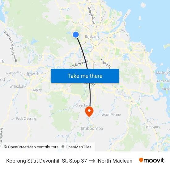 Koorong St at Devonhill St, Stop 37 to North Maclean map