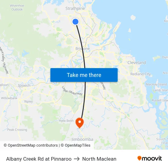Albany Creek Rd at Pinnaroo to North Maclean map