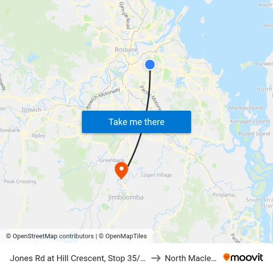 Jones Rd at Hill Crescent, Stop 35/36 to North Maclean map