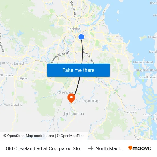 Old Cleveland Rd at Coorparoo Stop 23 to North Maclean map