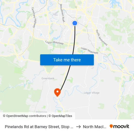 Pinelands Rd at Barney Street, Stop 70/71 to North Maclean map