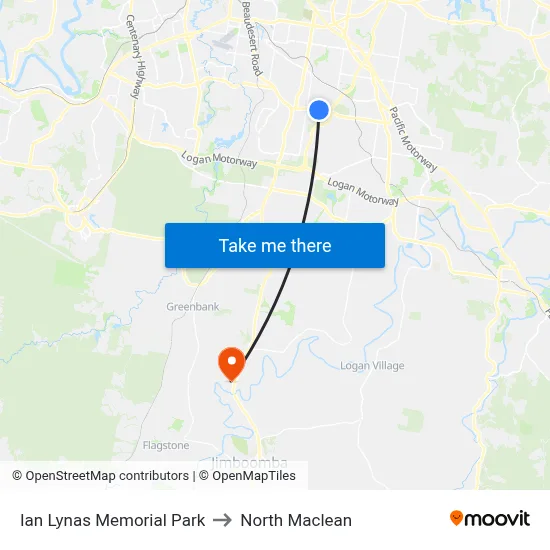 Ian Lynas Memorial Park to North Maclean map