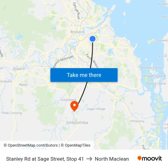 Stanley Rd at Sage Street, Stop 41 to North Maclean map