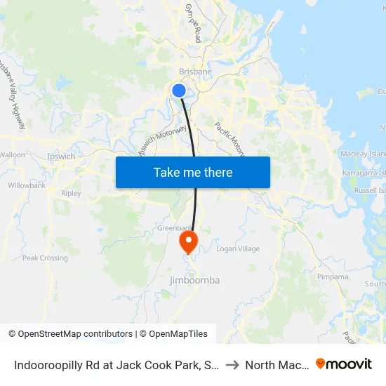 Indooroopilly Rd at Jack Cook Park, Stop 18/19 to North Maclean map